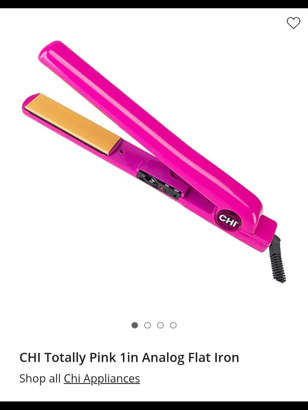 Ulta Beauty Ceramic Travel Flat Iron in Bright Pink with Gold Plates